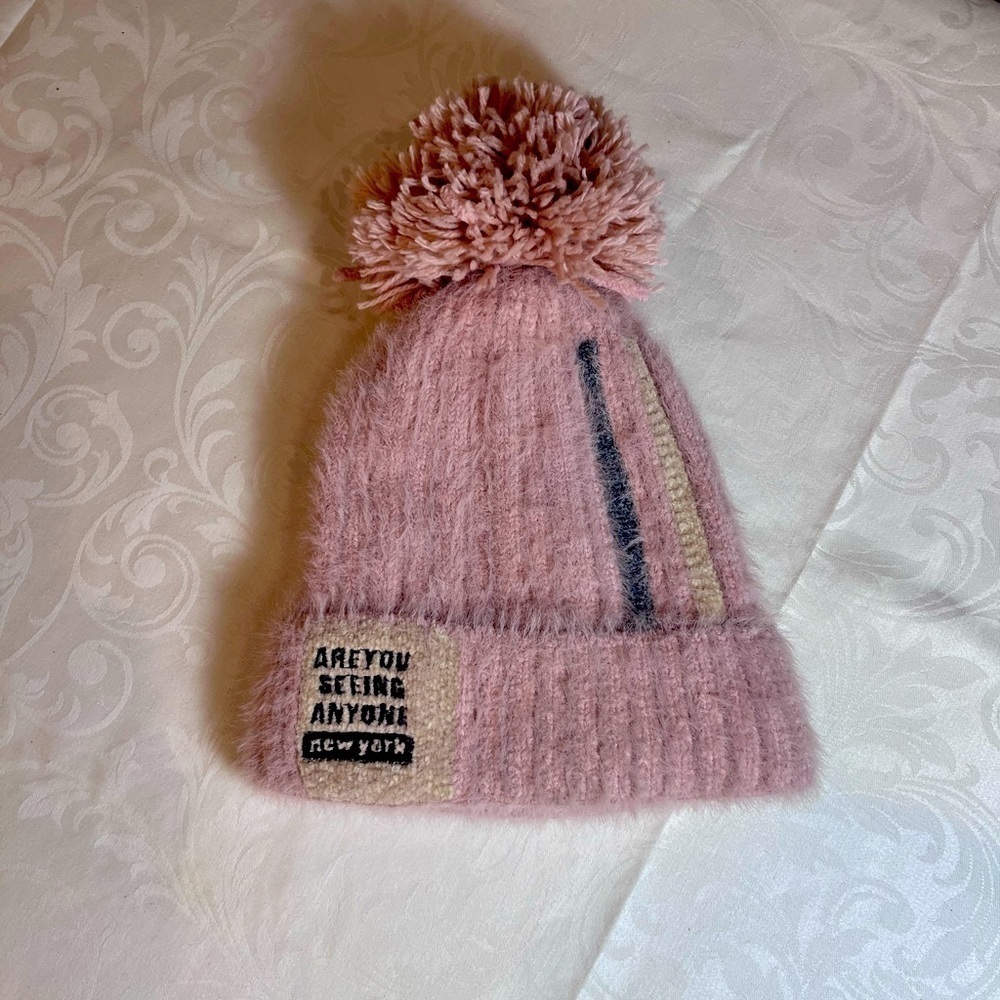 Sanfu knit hat with Pom Pom in pink.Are You Seeing Anyone New York